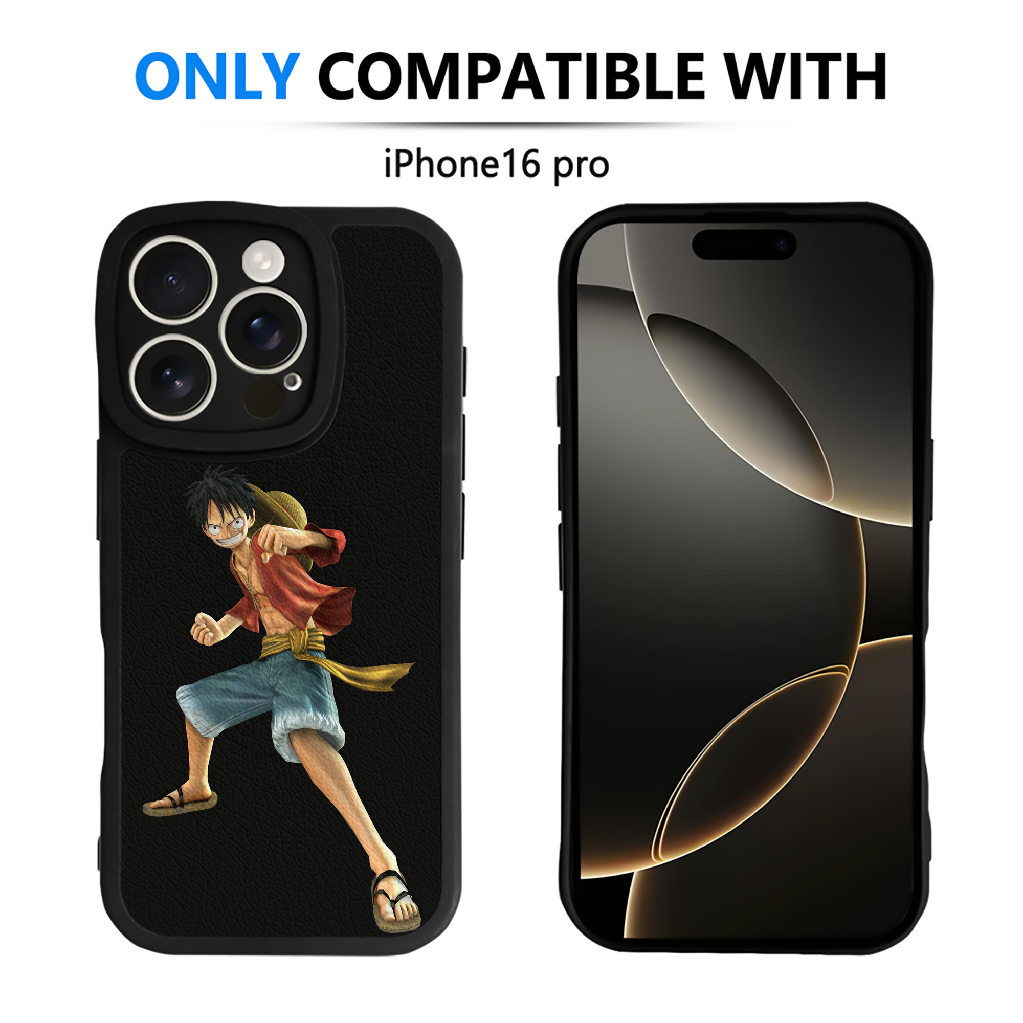 （画像用） ワンピース モンキー・D・ルフィ ONE PIECE Monkey D. Luffy 【iPhone 16シリーズ対応】シリコンスマホケース（レザー調） 材質：シリコン